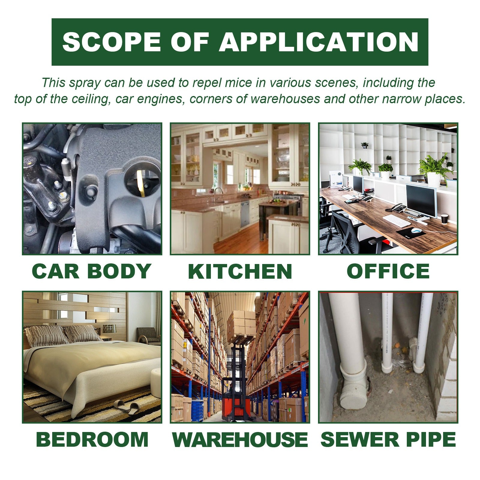 Jue Fish rats repellent spray car body kitchen office bedroom warehouse sewer pipe anti rat spray 60ml mouse repellent spray