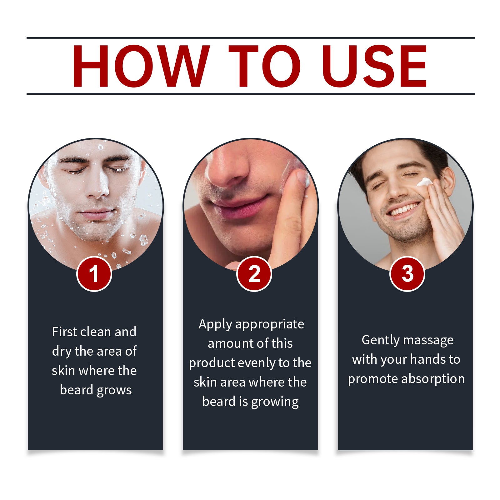 Facial Hair Care Cream, Men's Facial Hair Moisturizing Facial Hair Cleansing Facial Hair Moisturizing Facial Cream