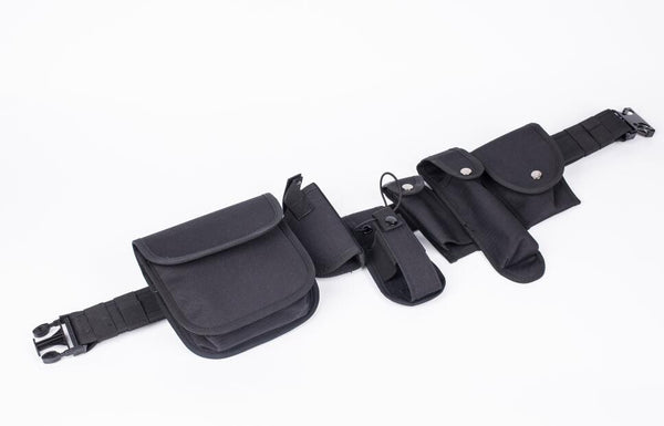 7 pcs Tactical Duty Belt Black Law Enforcement Hutning Equipment System Waist Gun Holster Flashlight Pouch set