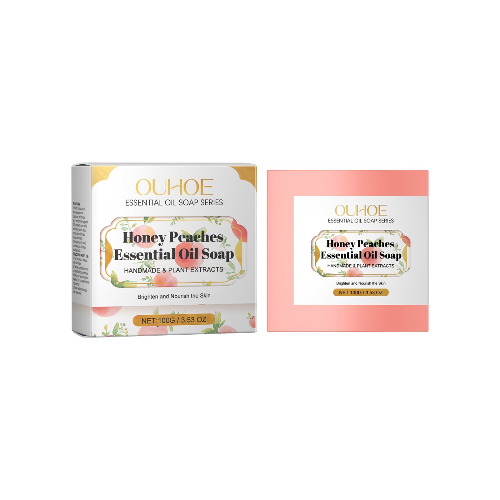 Peach Essential Oil Soap, Gentle Repair Moisturizing Oil Removal Refreshing Cleansing Body Cleansing Bath Essential Oil Soap