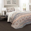 Nesco Stripe 3 Piece Quilt Set - Full/Queen / Navy_Tangerine