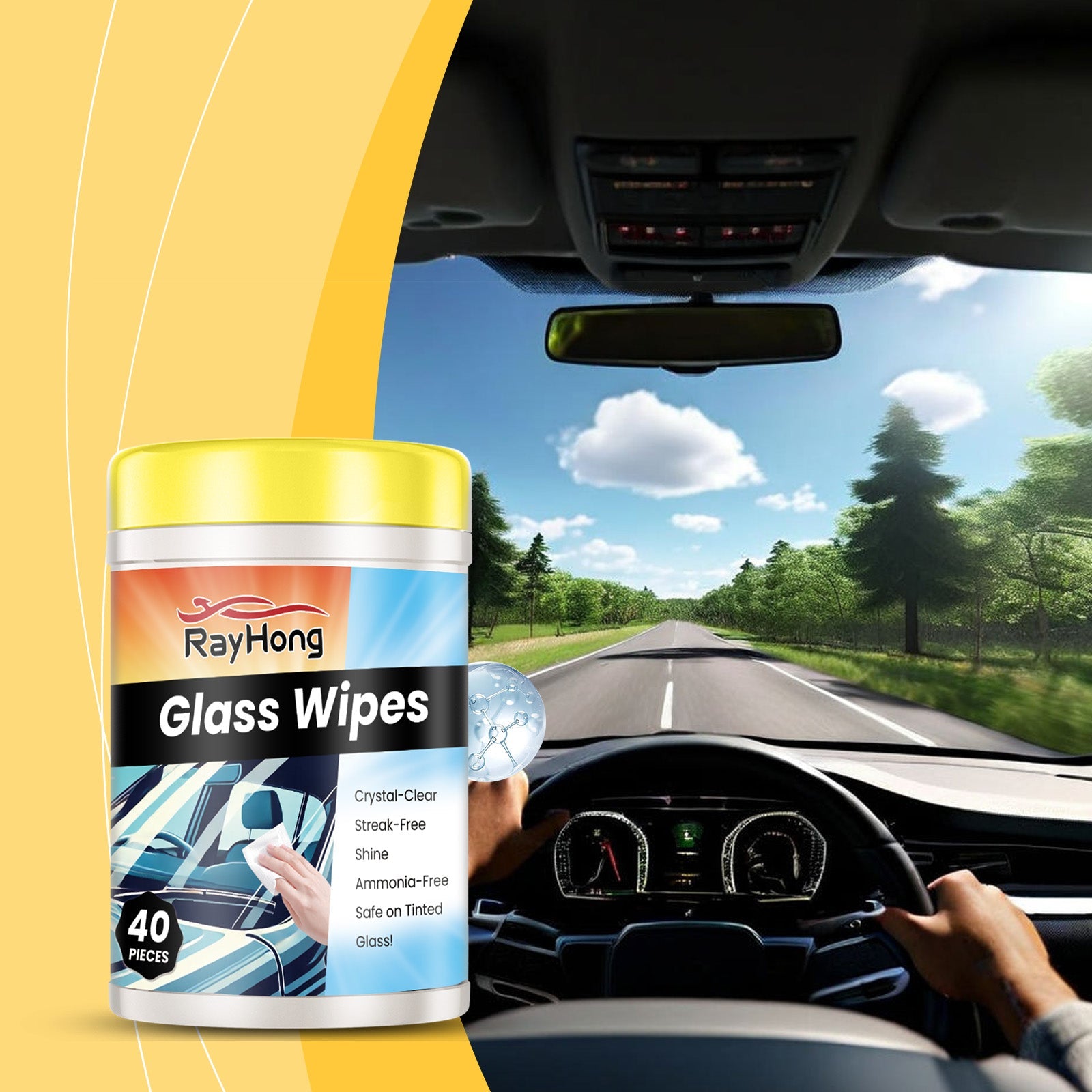 Car Glass Cleaning Wipes Glass Rearview Mirror Anti-Fog Refurbished Anti-Oil Cleaning Universal Wipes