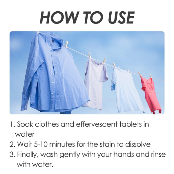Bioenzyme Explosion Salt Effervescent Tablets, Cleaning Clothing Yellow Stubborn Stains Coffee Stains Cleaning Tablets