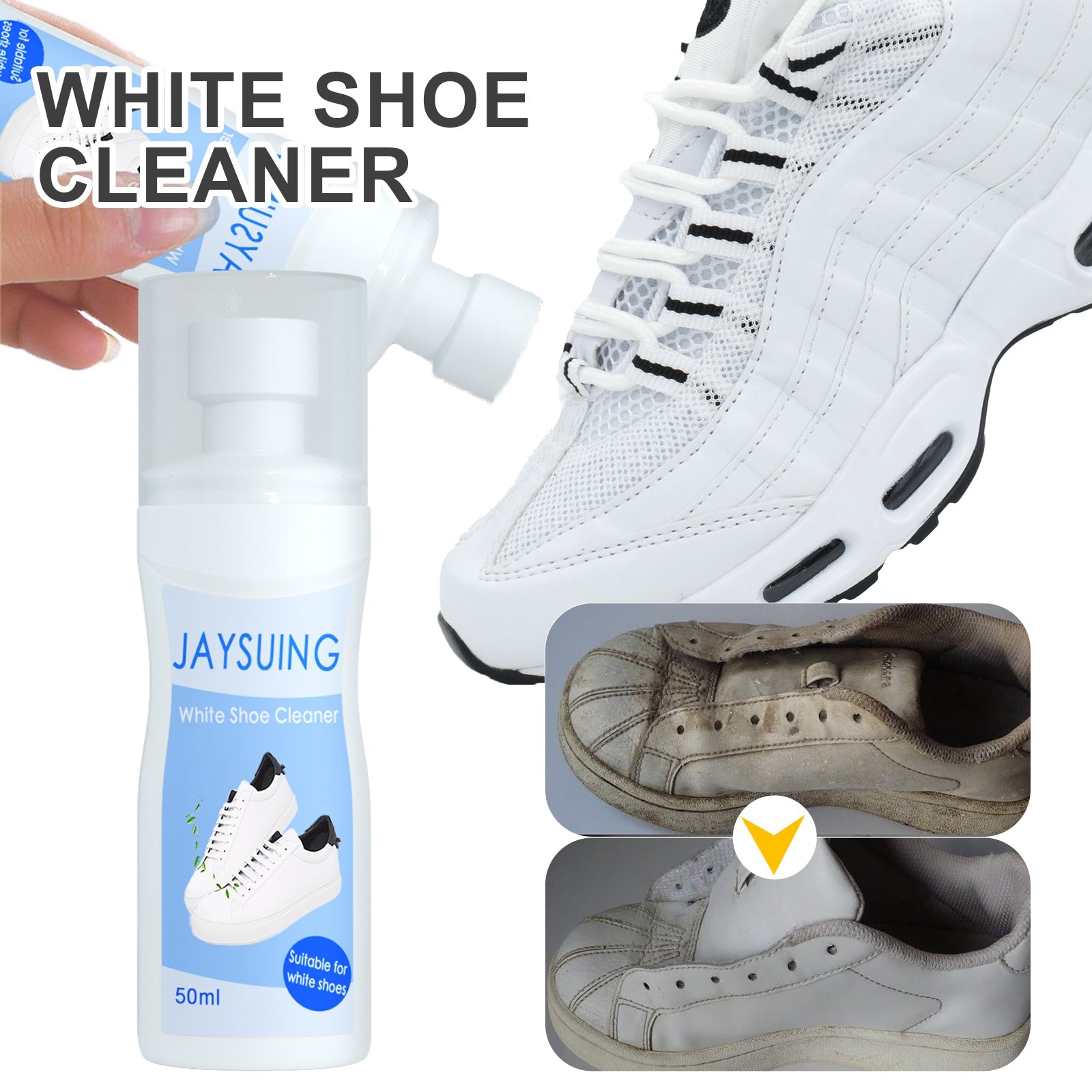 Small White Shoe Cleaner, Portable No-wash Small White Shoes Decontamination And Whitening Cleaner