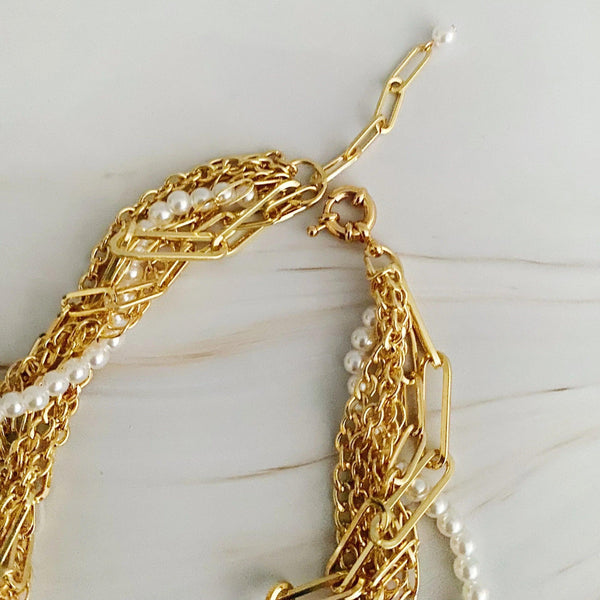 Multi Chain Pearl Necklace - Gifts for You 'n Me