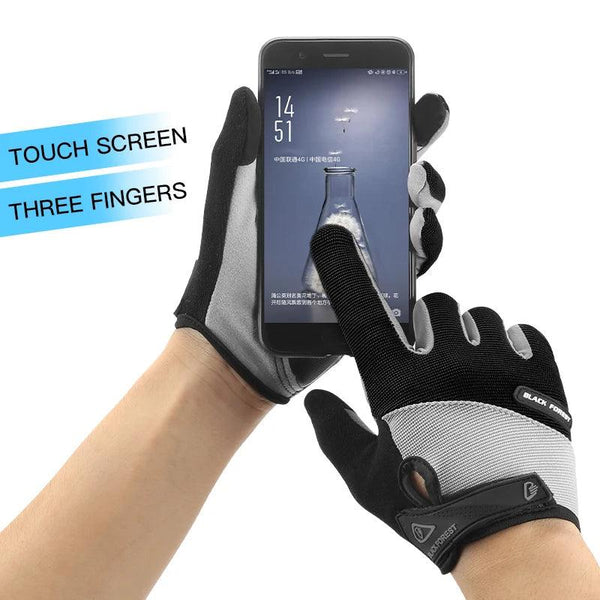 Outdoor sports men's and women's anti slip and wear-resistant fitness bicycles breathable full finger riding touch screen gloves