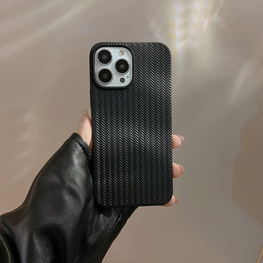 Simple and advanced 13 suitable for iPhone 14 iPhone case 14 Pro Max weaving 15 Knitted pattern X Solid color 11