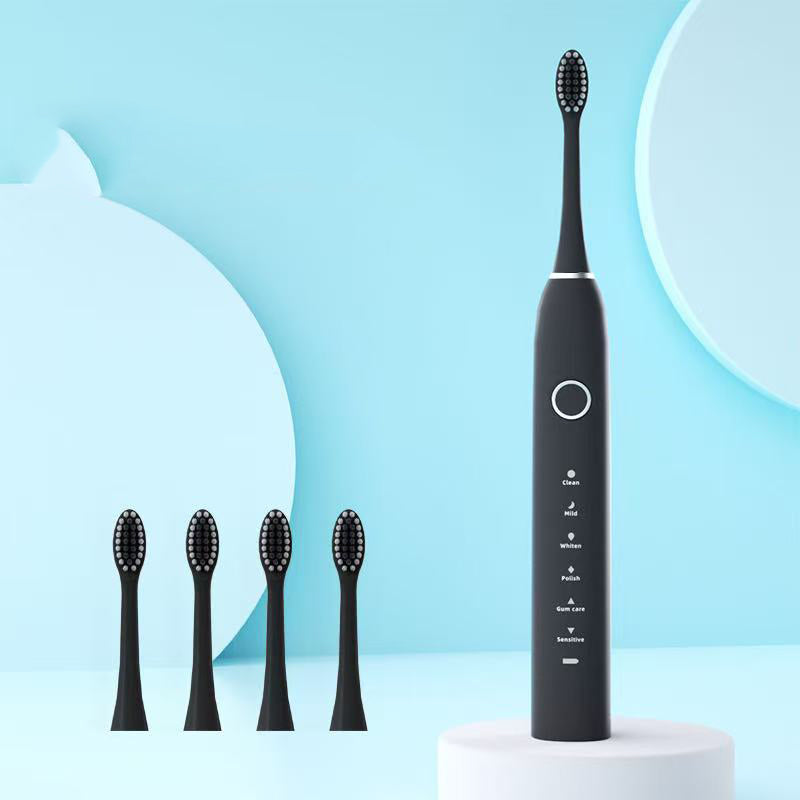 Intelligent electric toothbrush adult soft bristled household sound wave fully automatic charging simple and stylish waterproof
