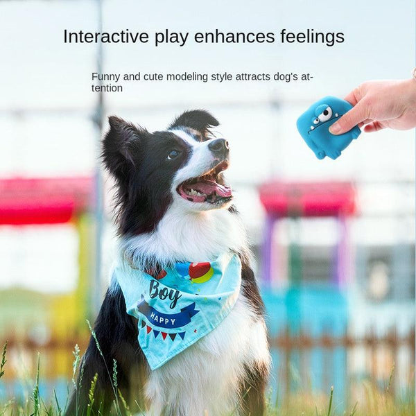 Cute Monster Shaped Latex Squeaky Dog Toy Durable and Easy to Clean Pet Toy