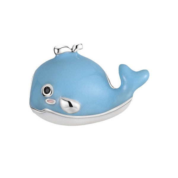 Ocean Wind Dolphin Whale Pendant Beads Copper Plated DIY Beads Bracelet Item