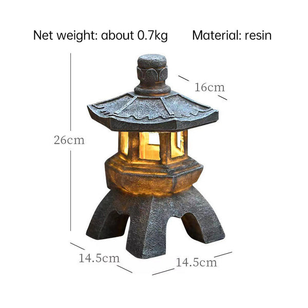 Solar-Powered Zen Garden Decor: Pagoda Lanterns & Statues - Gifts for You 'n Me