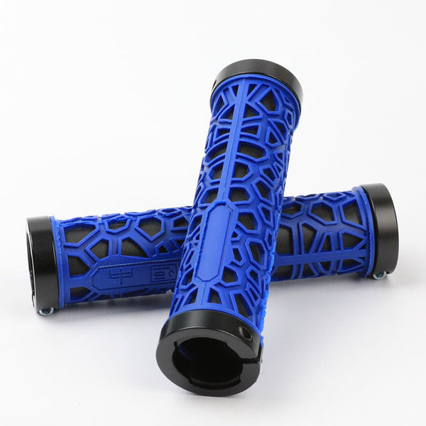 Aluminum Alloy Double Side Locking Handle Mountain Bike Shock Absorption Breathable Anti-Skid Auxiliary Handle Bicycle Silicone Handle Cover