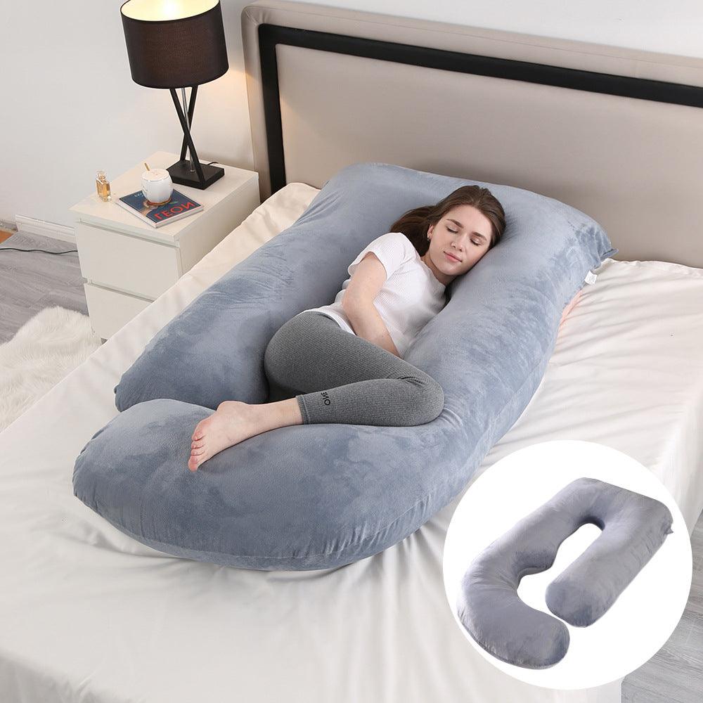 Pregnant women's pillow waist protection side sleeping slope pillow J-shaped pregnancy sleeping pillow