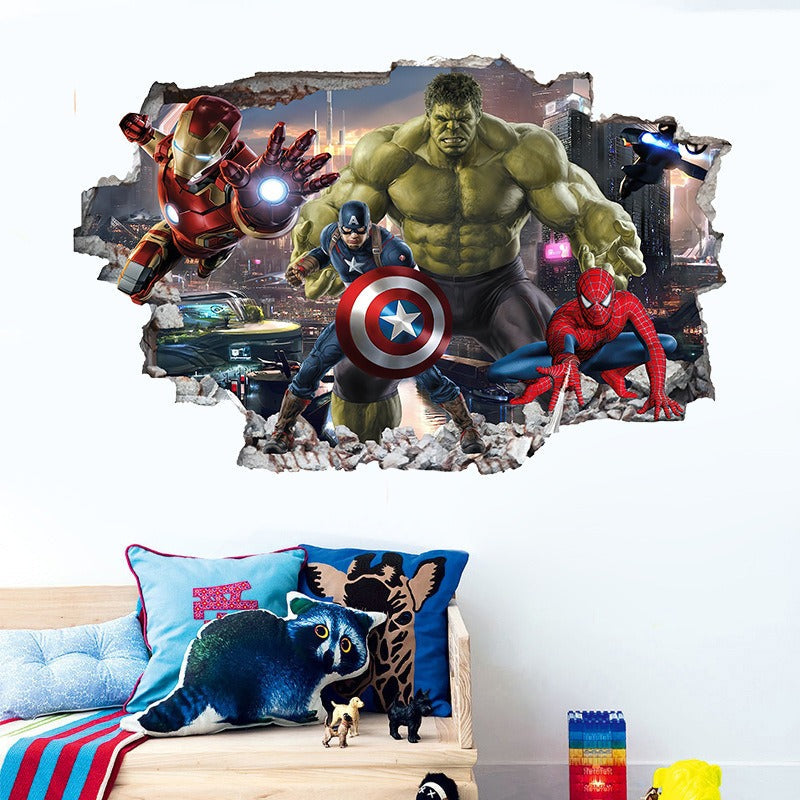 Marvel League of Legends Captain America Iron Man Batman Hulk Boy Bedroom and Living Room Decoration