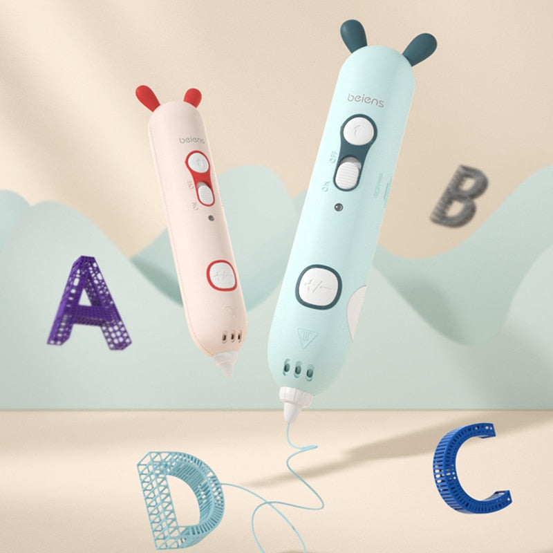 Beiens 3D Pen Creativity DIY Printing Pen Early Educational Drawing Toys ABS Filament Kids Design Drawing Pen Montessori Toys