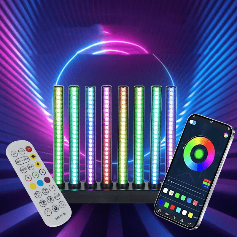 Striped RGB desktop ambient light, colorful ABS music rhythm e-sports bedroom desktop ambient light
