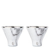 Stainless Steel Martini Glass, Set of 2 - Marble