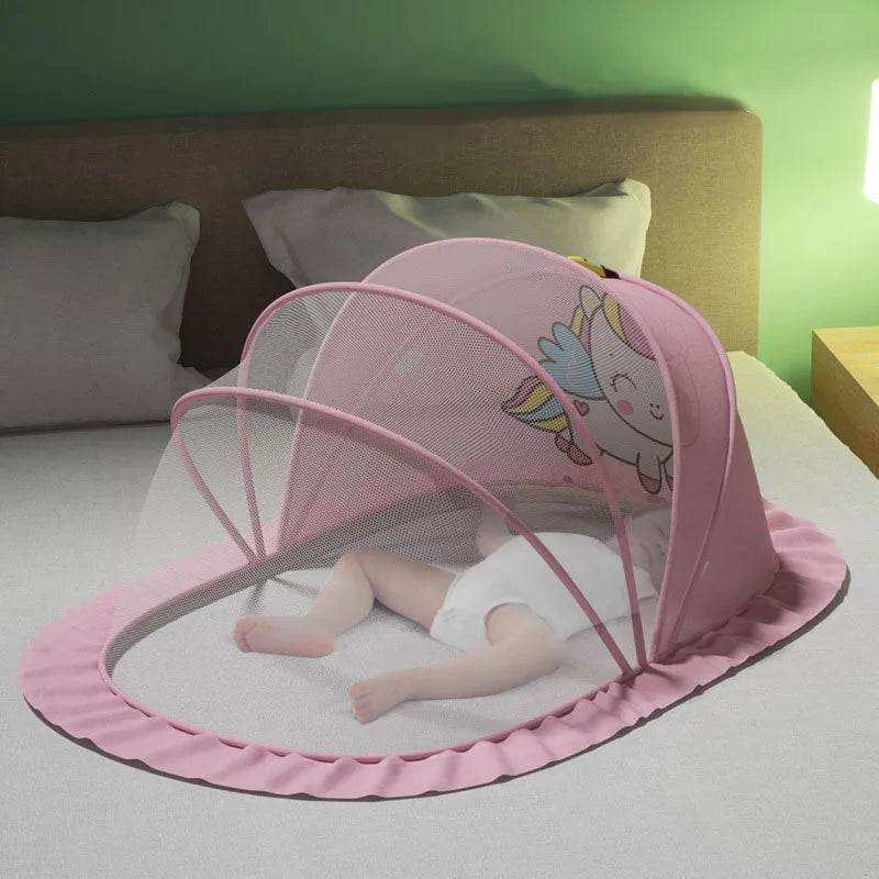 Baby mosquito net cover baby crib Mongolian yurt full face mosquito proof cover children's foldable bottomless mosquito net