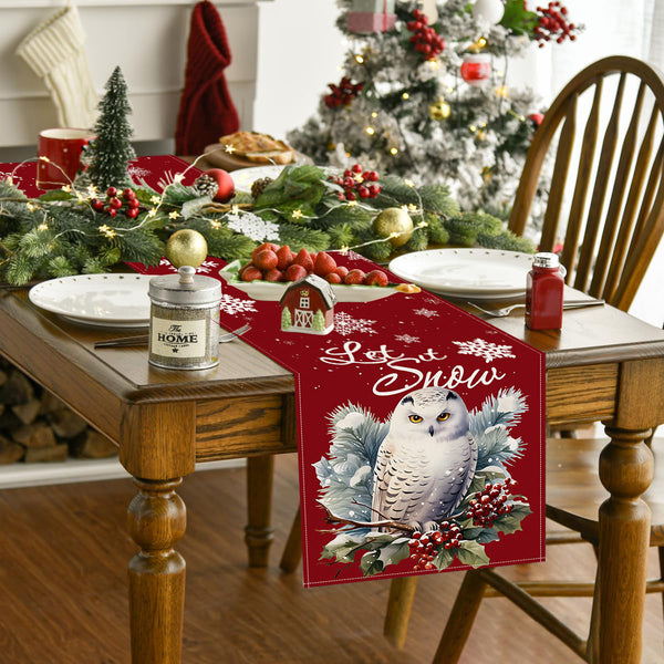 Owl Linen Table Flag Christmas Day Table Decoration Tablecloth Kitchen Restaurant Tablecloth Tea Table Cloth