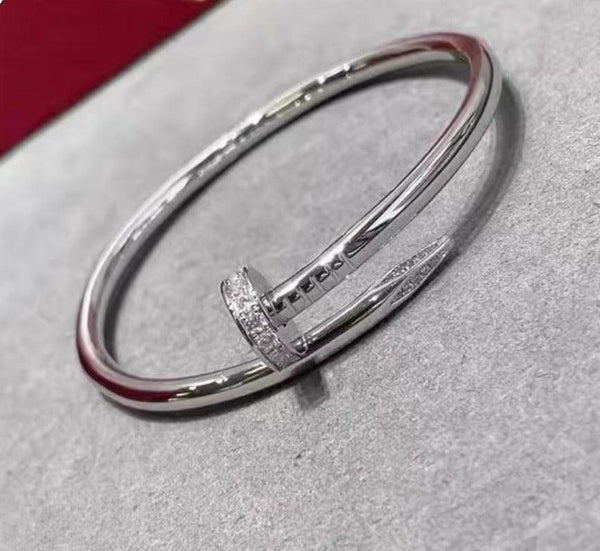 Precision Thick Plating Head and Tail Diamond Fashion Three-Circle Full Diamond Couple Bracelet