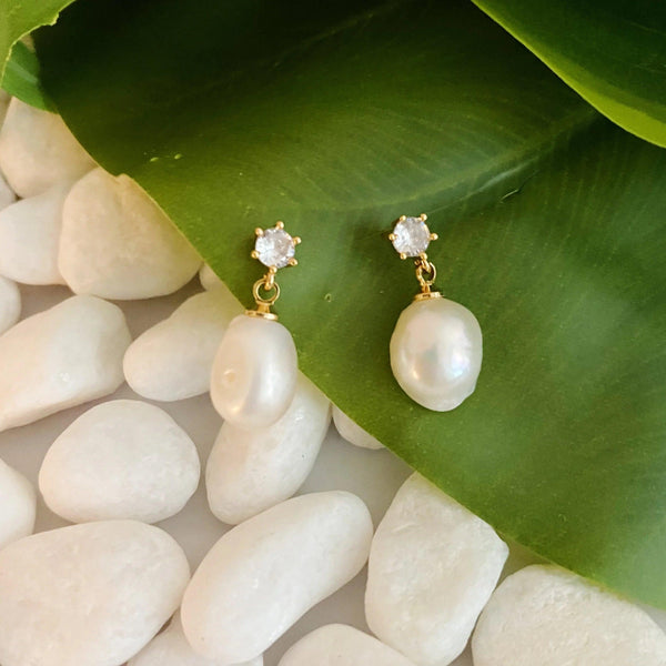 Classy Freshwater Pearl Dangle Earrings - Gifts for You 'n Me