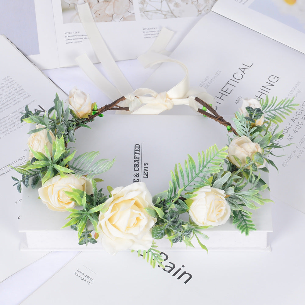 Vine wreath fake flower headdress Bohemian tourism vacation simulation flower crown