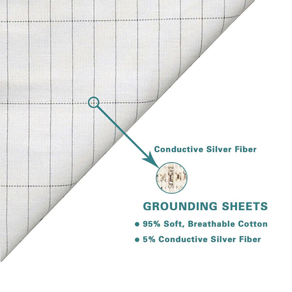 Earthing Ground Pillow Case For Health & EMF Protection Improves Sleep Conductive Silver Fiber Cotton Pillowcase