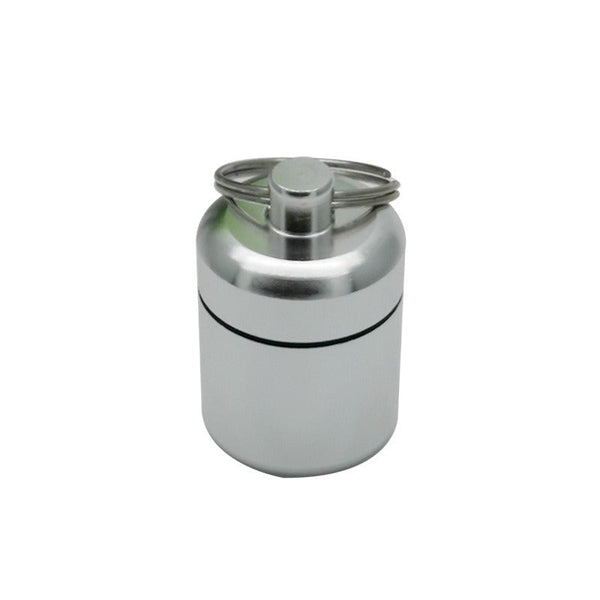 Aluminum alloy sealing ring keychain, aluminum can, short and chubby aluminum alloy metal can, coin earplugs, storage metal bott