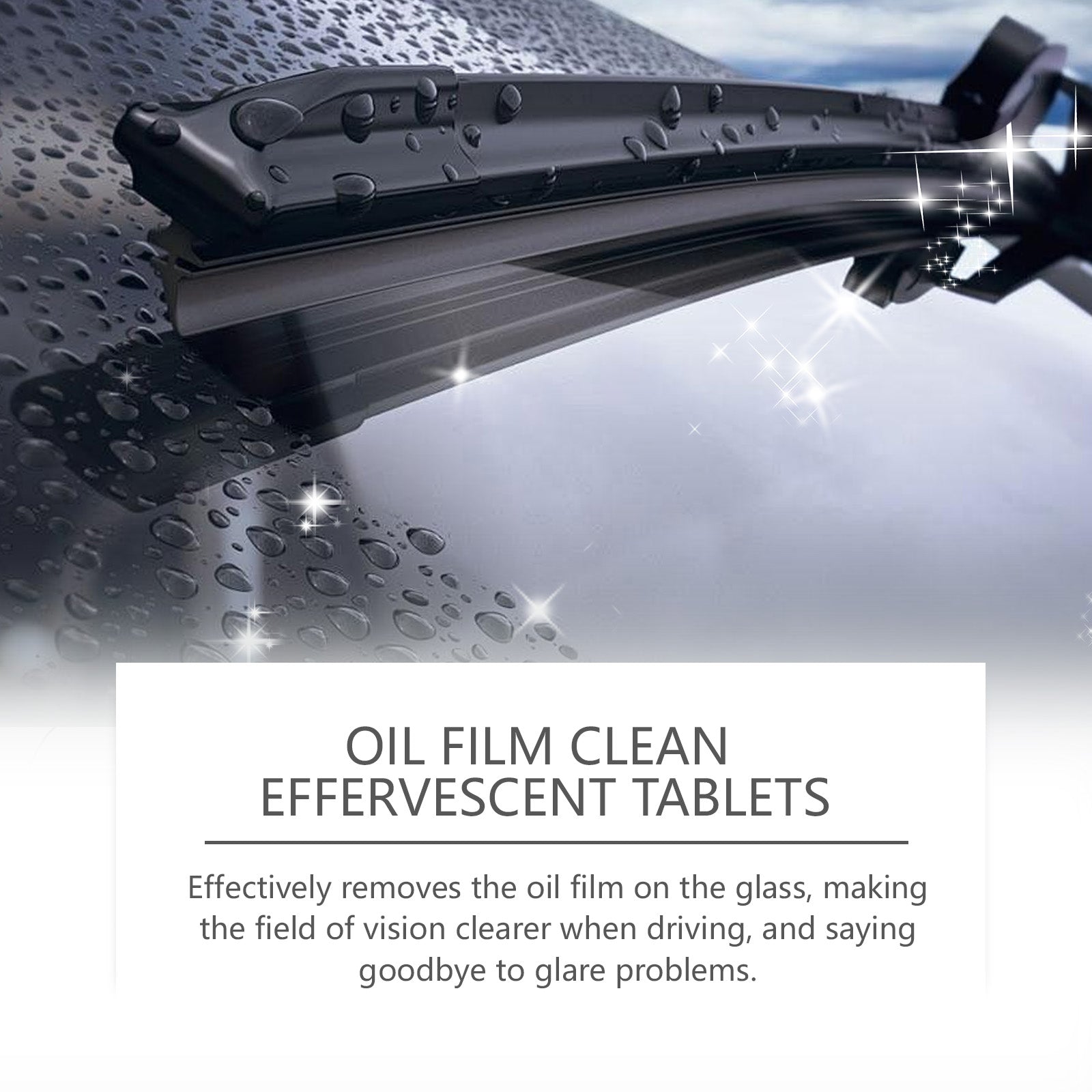 Glass Oil Film Cleaning Tablet, Front Inner Windshield Oil Film Removing Stain Brightening Cleaning Tablet