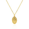 Gilded Virgin Mary necklace for women 925 sterling silver Virgin Mary coin collarbone chain