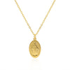 Gilded Virgin Mary necklace for women 925 sterling silver Virgin Mary coin collarbone chain