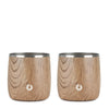 Stainless Steel Rocks Glass, Set of 2 - Natural Teak
