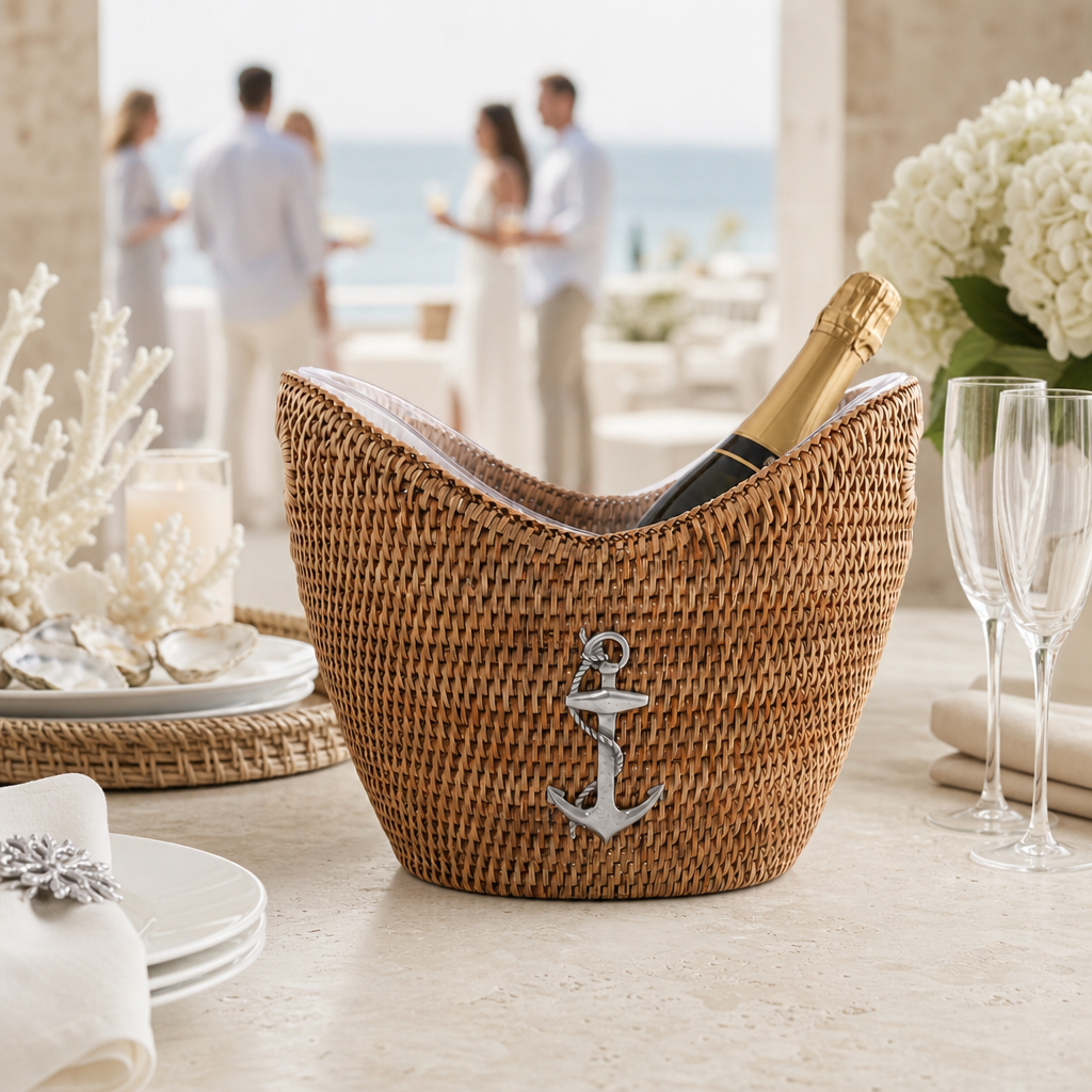 Anchor Hand Woven Wicker Rattan Champagne / Ice Tub