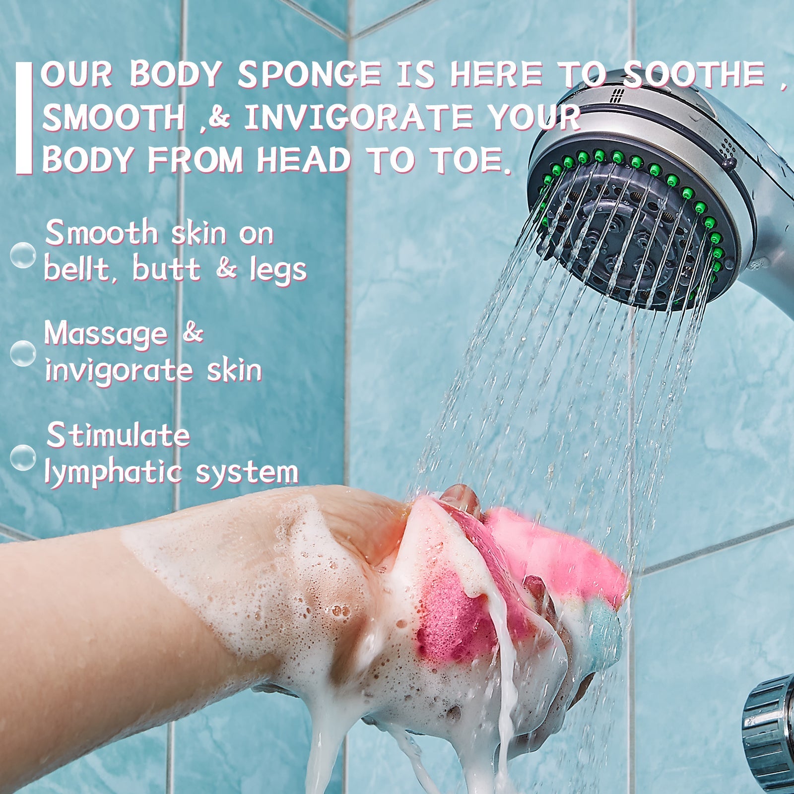 Aromatherapy Body Sponge, Firming Skin Belly Calf Arm Toning Body Cleansing Bath Sponge