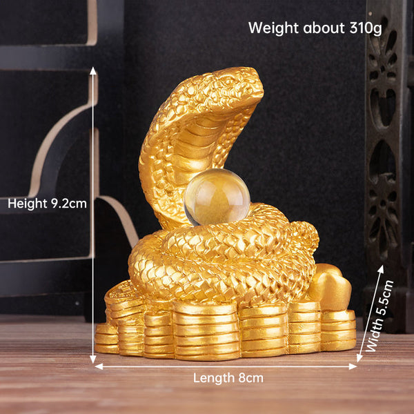 2025 Snake Year Resin Snake Decoration, Chinese Style Desktop Lucky Ornament
