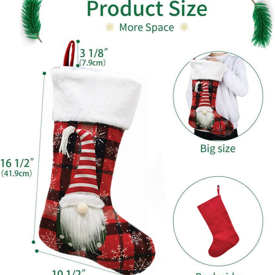 Christmas Decoration Faceless Doll 3D Christmas Socks Christmas Pendant Large Gift Bag