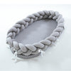 All-Cotton Woven Folding Portable Crib Bionic Removable Manual Fence Three-Dimensional Protective Crib - Gray / 90*50*15cm