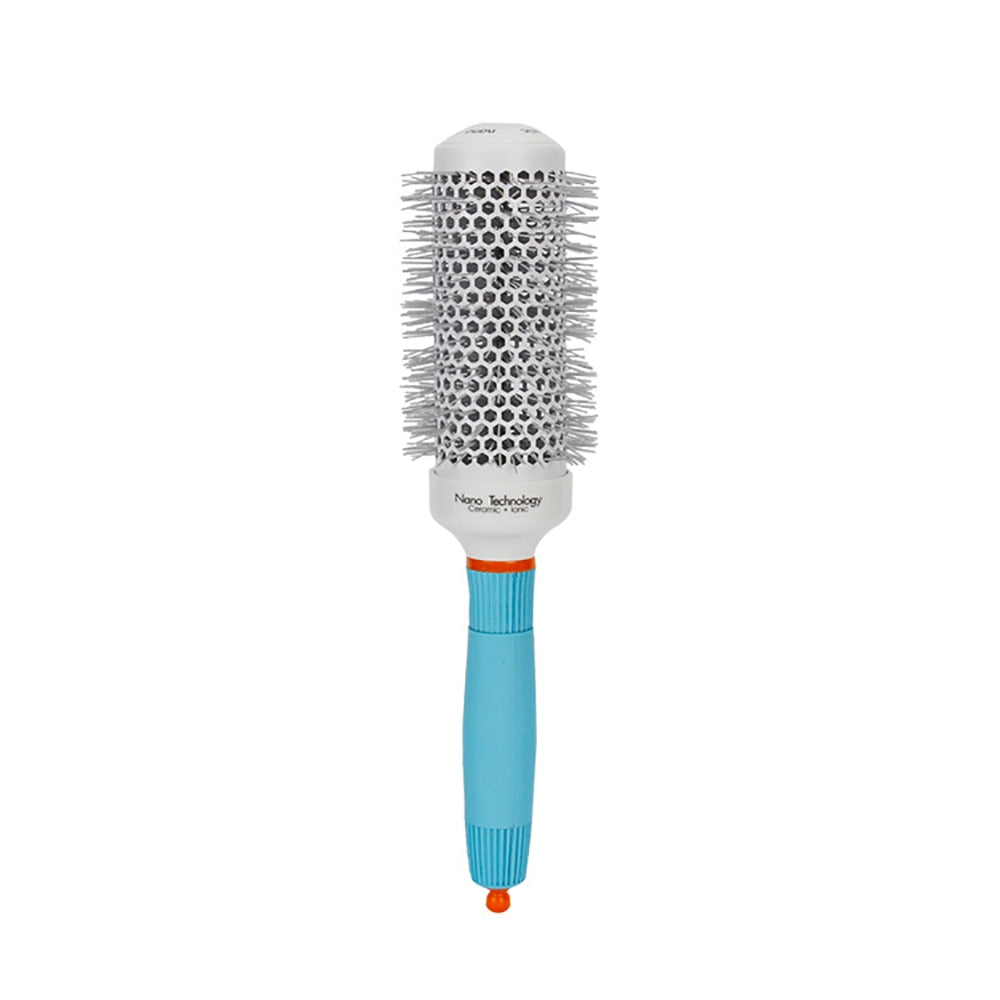 Professional Round Blue Hair Brush Ceramic Ion Hairbrush Comb Fashion Salon Hair Styling Tools