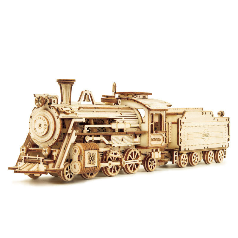3DIY Hand Assembled Train Jeep Truck Children's Toy Boy Gift Wooden 3D Puzzle