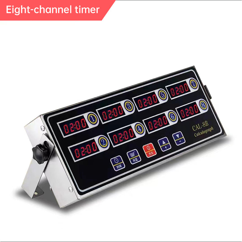 8 - Channel Calculagraph Kitchen Timer, 220V plug, shake - to - remind, 8 screens, great cooking accessory.