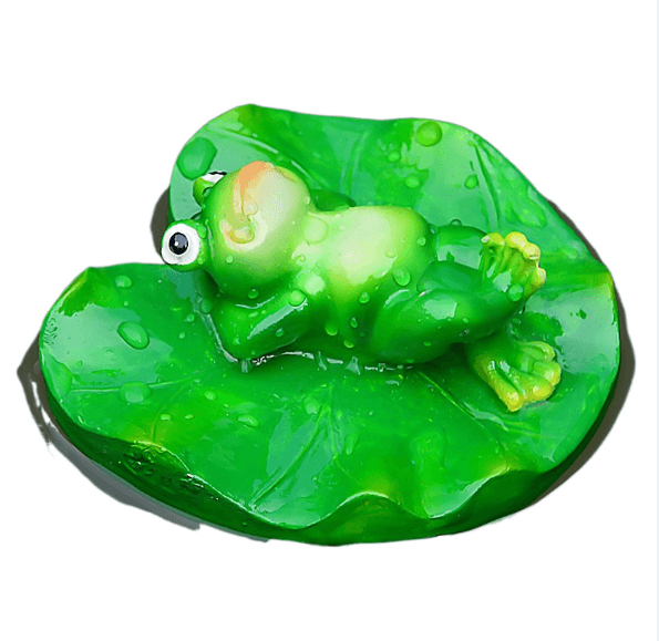Floating Frog and Fish Pond Scenery Water Surface Decoration Water Fountain Resin