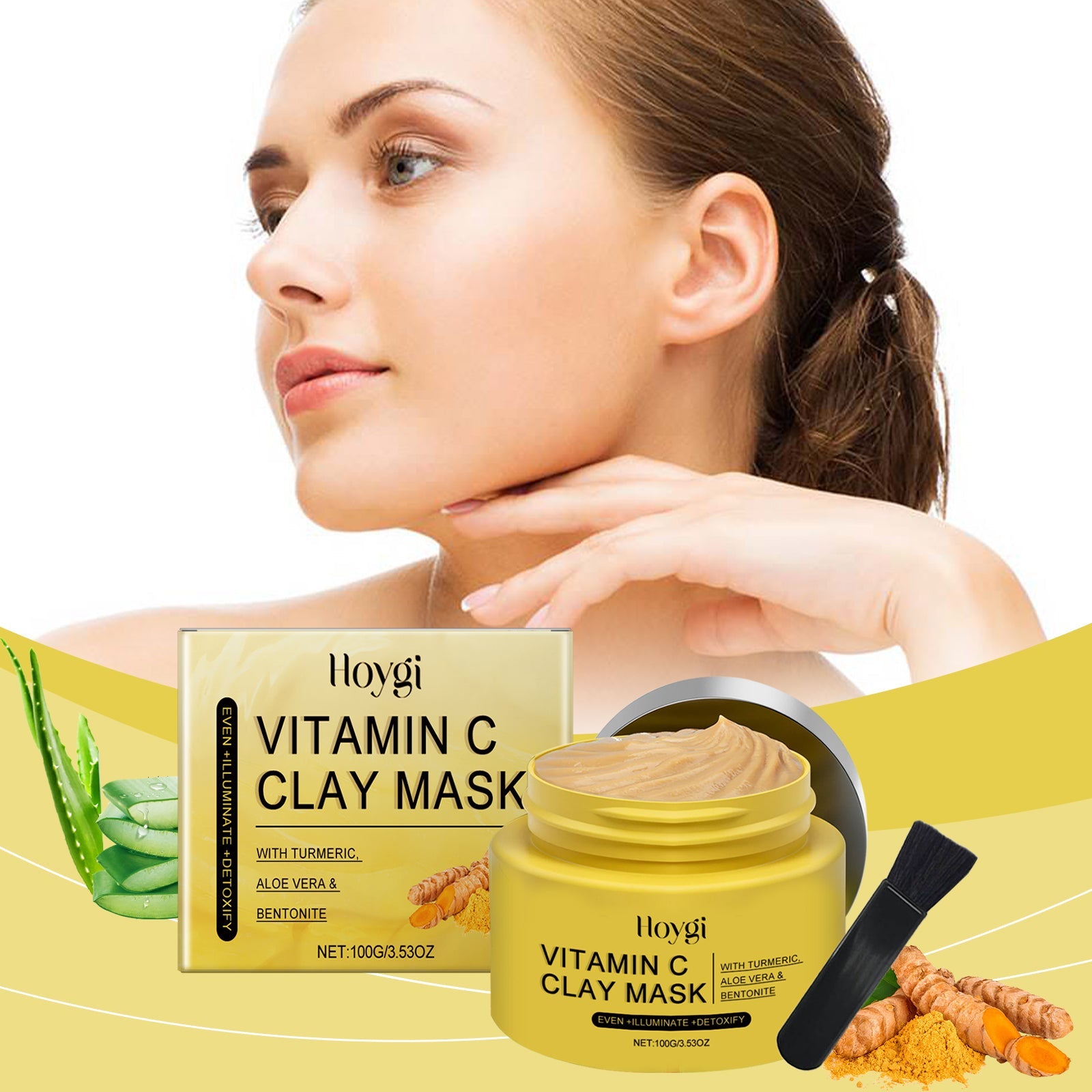 Vitamin C Turmeric Mud Mask Gently Improves Darkness Deep Cleansing Radiance Moisturizing Mask