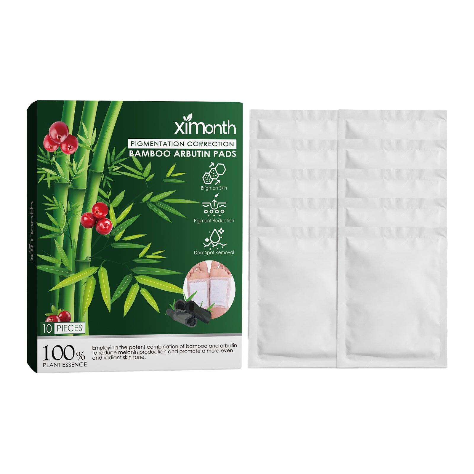 Pigmentation Correction Bamboo Arbutin Pads, Relieve Body Stress Improve Sleep Clean Skin Beauty Foot Patch