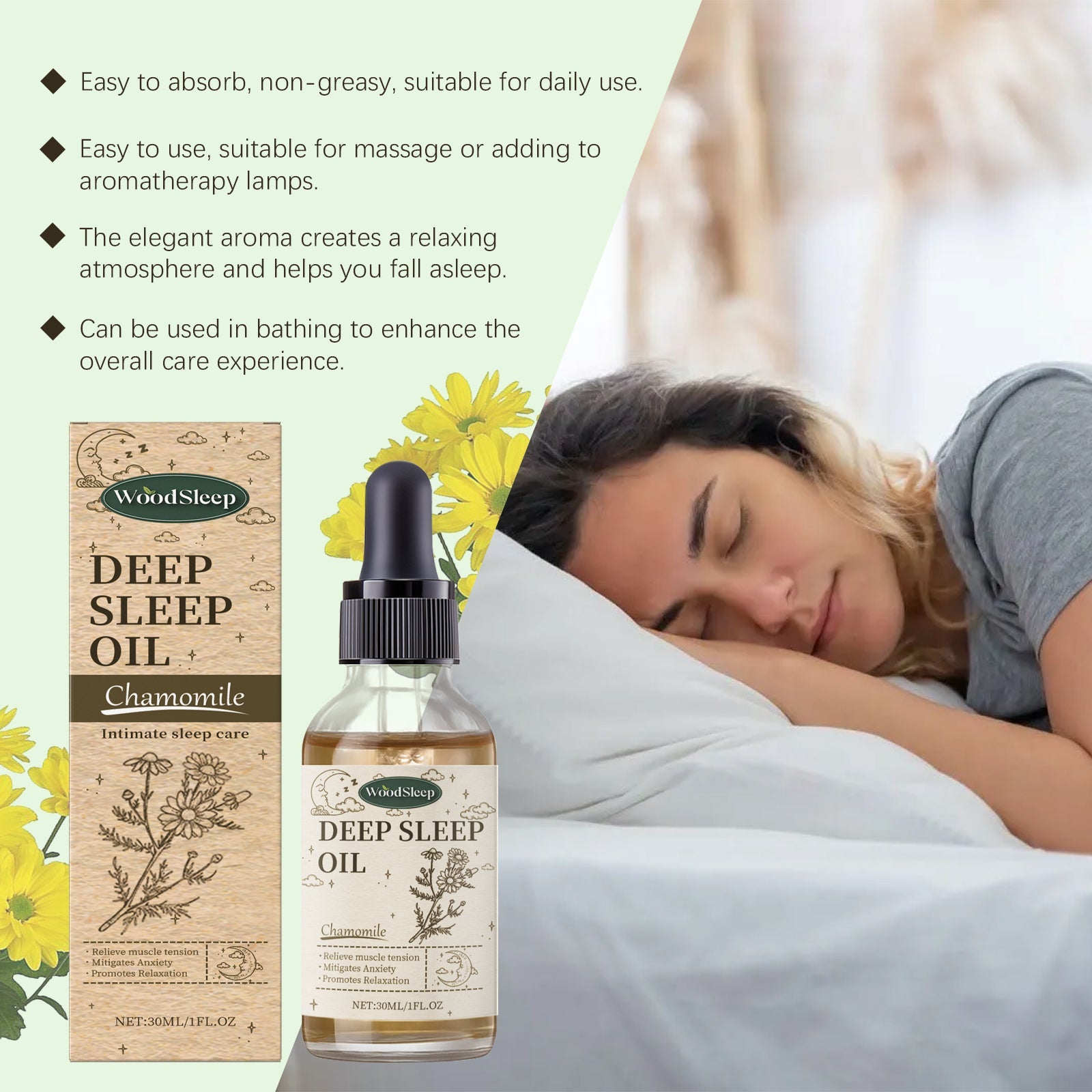 Chamomile Sleep Essential Oil Comfort Daily Portable Hydrating And Moisturizing Body Care Oil