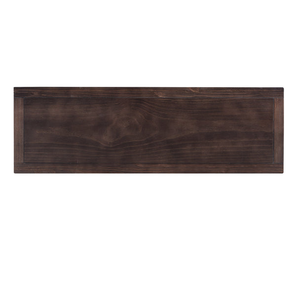 Retro Design Console Table with Two Open Shelves, Pine Solid Wood Frame and Legs for Living Room (Antique Navy+Espresso)