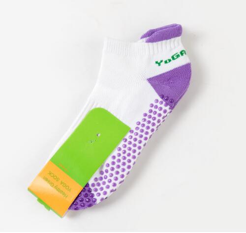 Women Fitness Professional Non-Slip Sports Socks Yoga Socks Silicone Massage Socks Cotton Pilates Socks with Grip Exercise Gym
