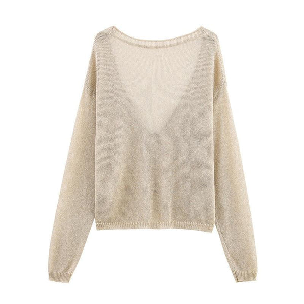 Style Women's Fashion Casual Versatile Long Sleeve Loose Single Breasted Knit Jacket