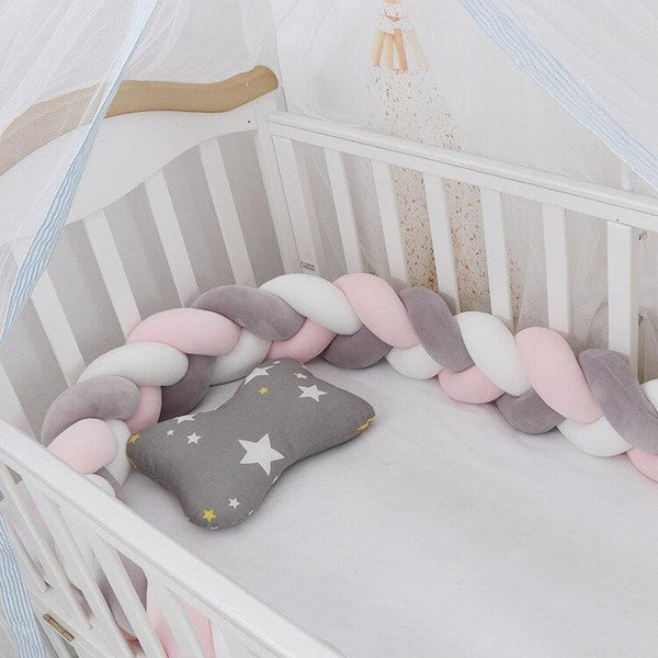 100cmBaby Bumper Bed Braid Knot Pillow Cushion Bumper for Infant Kids Crib Protector Cot Bumper Room Decor Anti-collision Bumper