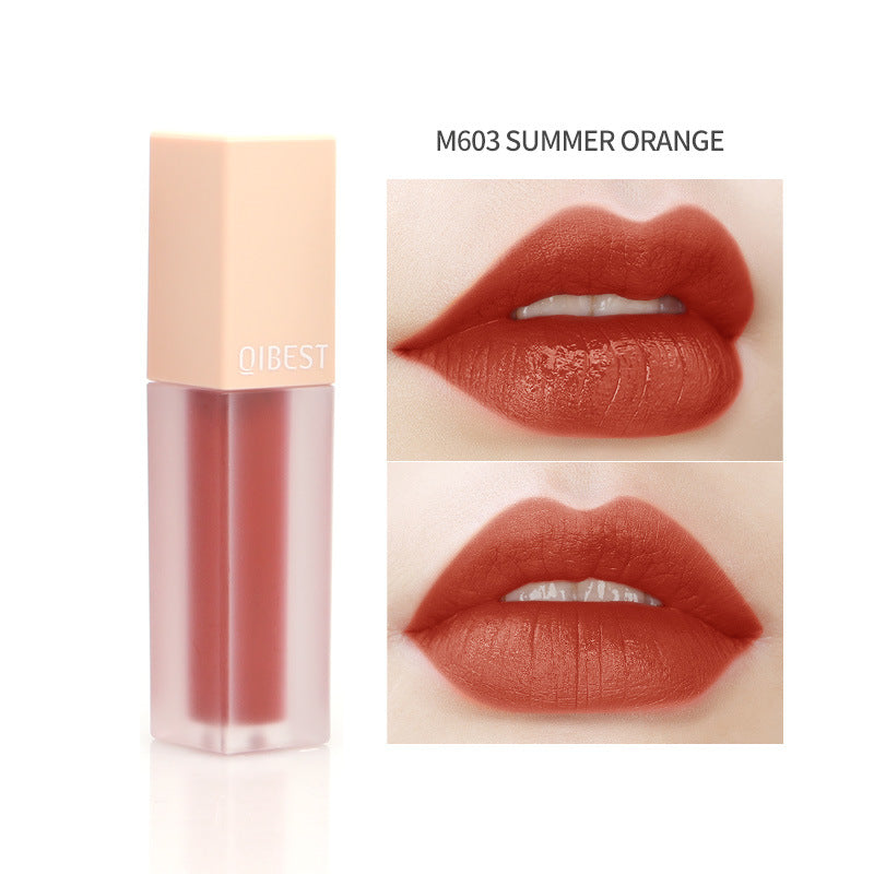 QIBEST Matte Velvet Matte Lip Gloss Lip Gloss Matte Creamy Lasting Liquid Lipstick