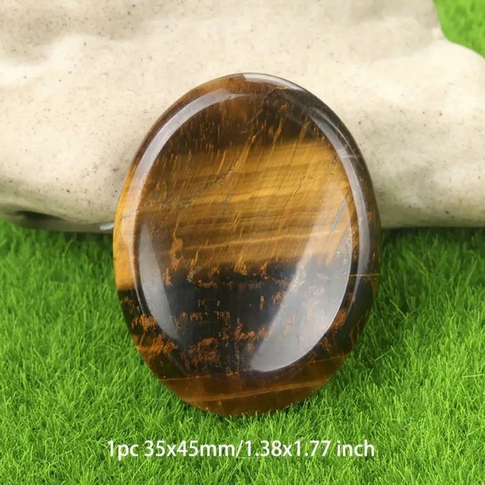 Thumb Worry Stones Oval Massage Quartz Healing Crystal Chakra Energy Therapy Meditation Spiritual Natural Gemstone Decor